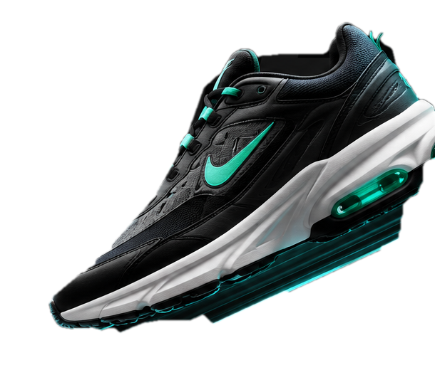 Black performance sneaker with acid accents